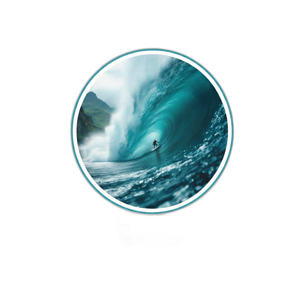Giant Wave Surfer Design - Ocean Barrel Surf Art