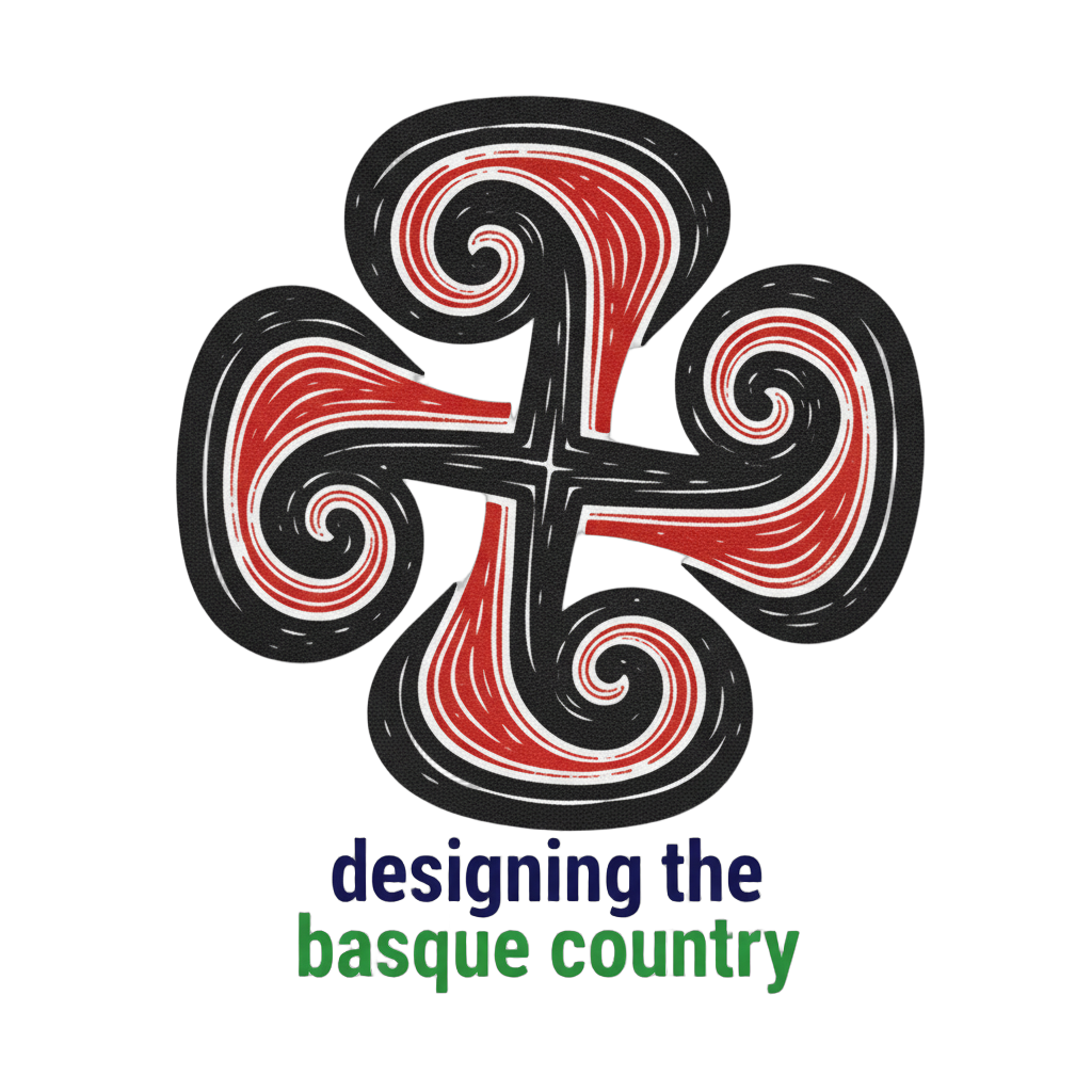 Basque Lauburu Cross Textured Design - Euskadi Symbol