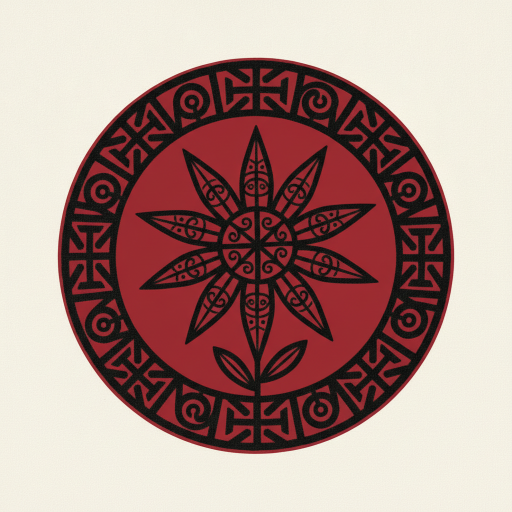 eguzkilore flor vasca estilo woodcut grabado