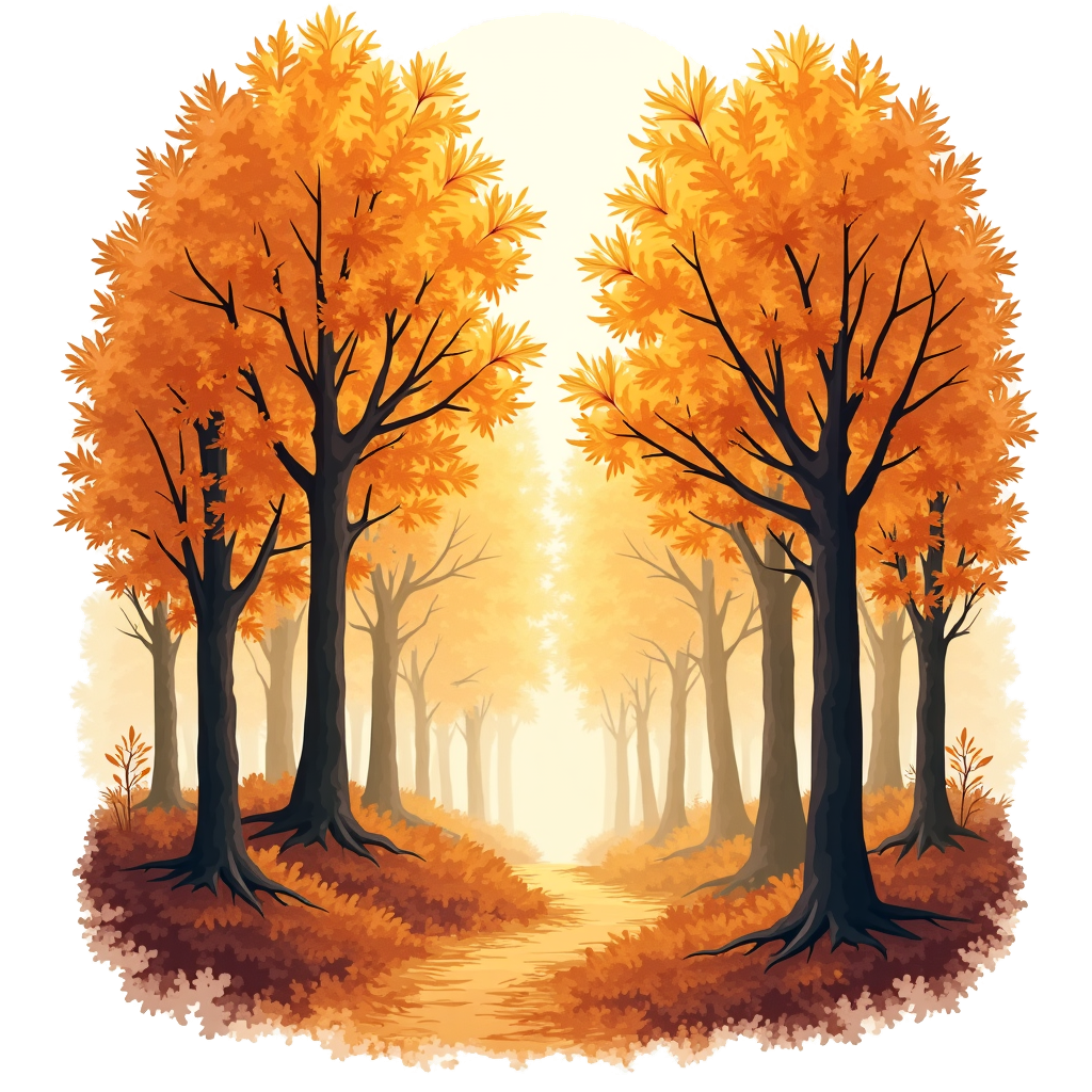 Golden Autumn Forest Path - Enchanting Fall Landscape