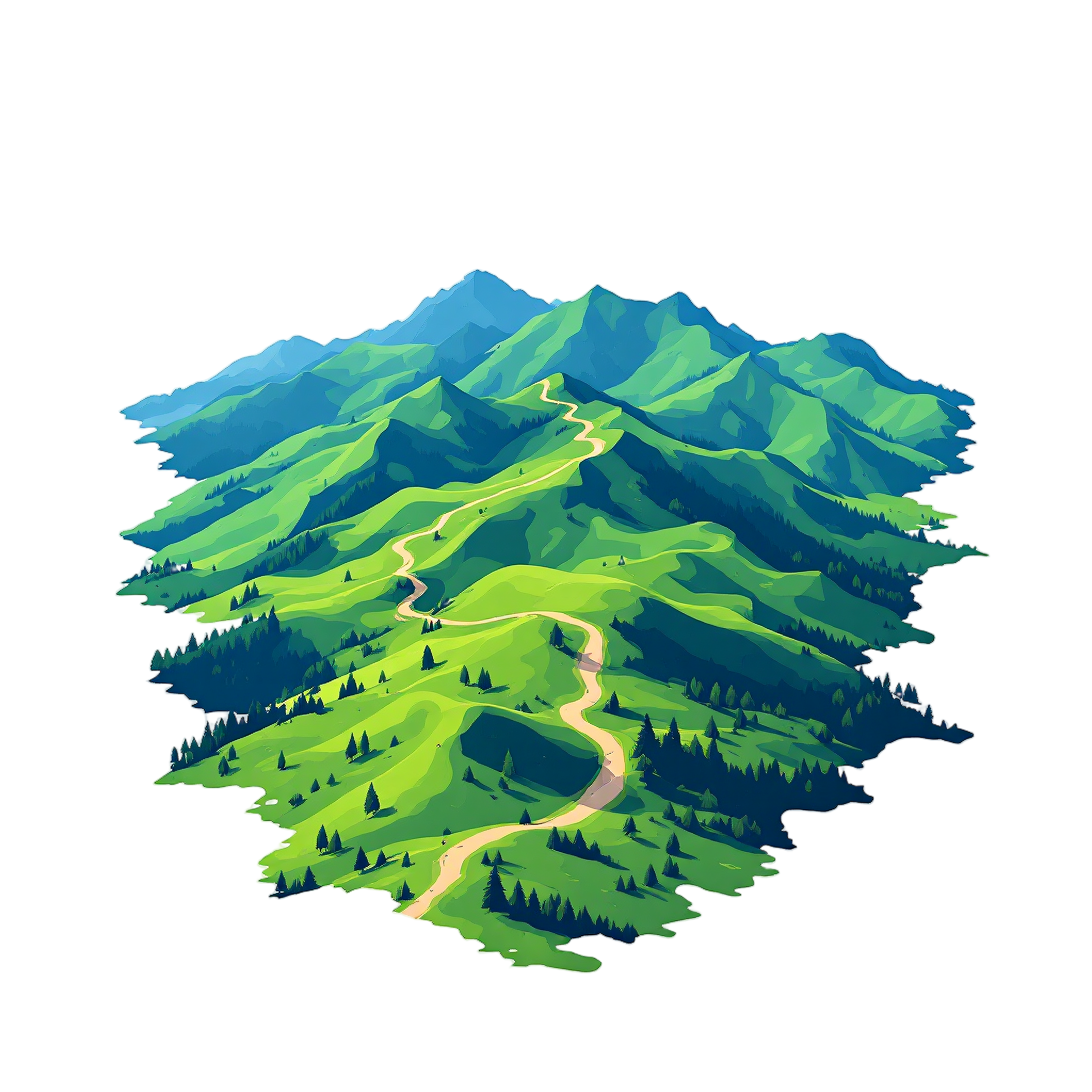 Basque Mountain Landscape Path - Nature Hiking Trail